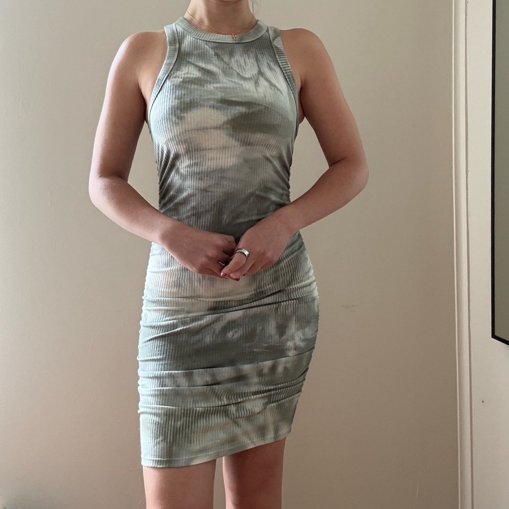 Sage Green Tie-Dye Dress
